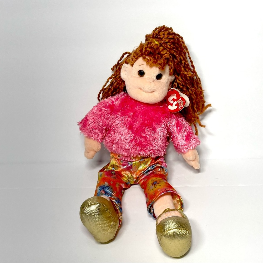 Ty Beanie Boppers Snazzy Sabrina Doll Plush Red Hair Rainbow Retired 2022